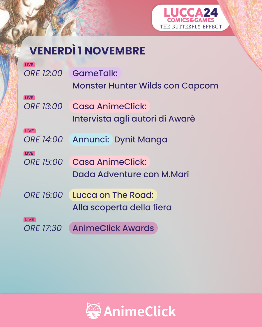 AnimeClick al Lucca Comics 2024: tutti i nostri appuntamenti su Twitch